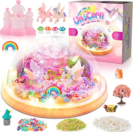 HYASIA Unicorns Gifts for Girls - Unicorn Toys for Kids, Art and Craft Kits for Kids, Make Your Own Unicorn Night Light, Night Light with Music,Gifts for 4 5 6 7 8 9 Year Old Girls, Bedroom Decor