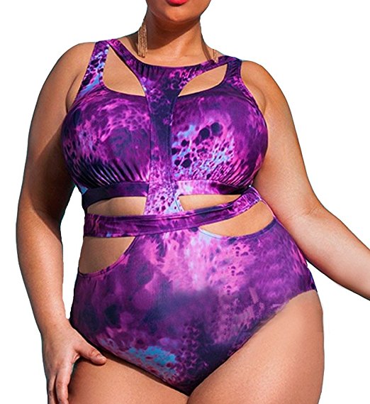 Eternatastic Women's One-piece Monokini Swimsuit Swimwear Plus Size Bikinis