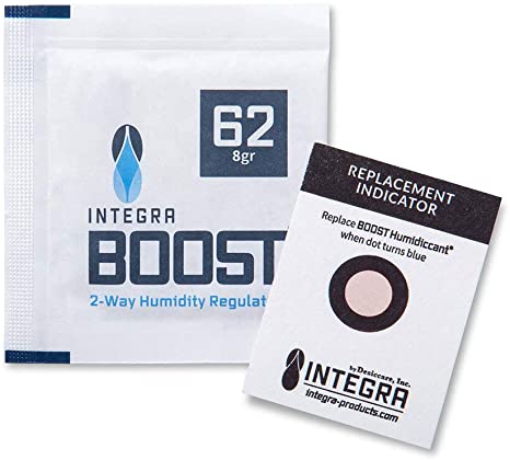 Integra Boost 55% | 62% RH 2-Way Humidity Control (4g/8g/67g) Individually Wrapped Packs (62% RH, 8g (25pack))