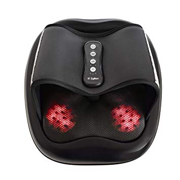Zyllion Shiatsu Foot Massager Machine - Kneading, Acupuncture, and Compression Heated Feet Massage for Neuropathy, Plantar Fasciitis, Chronic Pain, and Tired Muscles