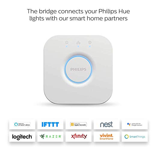 Philips Hue Smart Bridge Hub - 2nd Generation, Latest Model - Compatible with Alexa, Apple HomeKit and Google Assistant WiFi (Renewed)