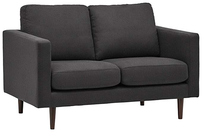 Rivet Revolve Mid-Century Modern Loveseat Sofa Couch, 56.3" W, Storm Grey