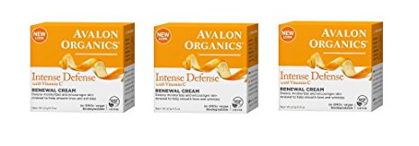Avalon Organics Intense Defense with Vitamin C Renewal Cream, 2 oz (Set of 3)