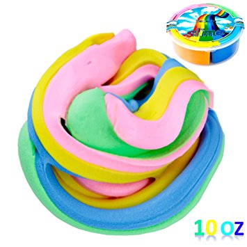 Fluffy Slime - 10 OZ Jumbo Fluffy Floam Slime Stress Relief Toy Scented Sludge Toy for Kids and Adults with Containers, Super Soft and Non-sticky, 4 Colors