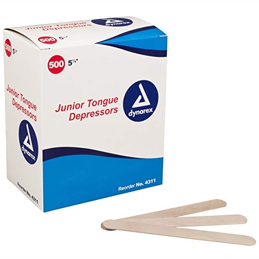 Dynarex 5 1/2 Inches Tongue Depressor Non-sterile Junior - 500 Ea