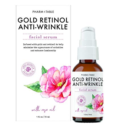 Pharm to Table Retinol Anti Wrinkle Facial Serum with Gold 1oz / 30ml