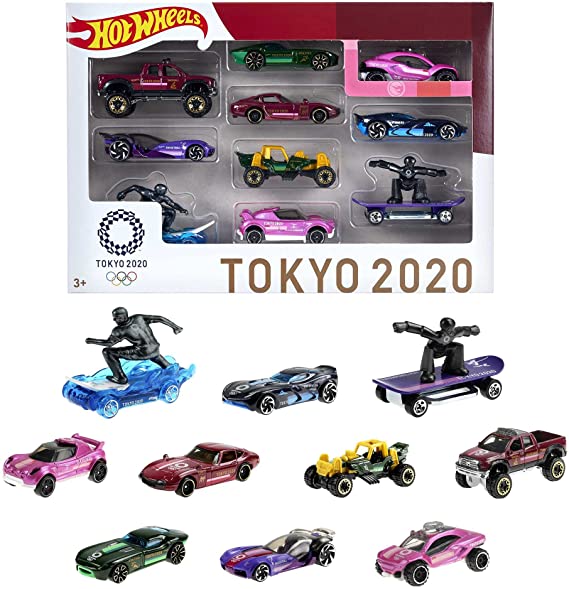 Hot Wheels Tokyo 2020 Olympics 10 Castings In 1 Pack Features 1:64 Scale Cars With Popular Sports Themes Treasure Hunt Car Collectible Ages 3 And Older