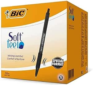 BIC Kugelschreiber Set Soft Feel, in Schwarz, 1.0 mm Spitze, 36er Pack, Ideal für das Büro, das Home Office oder die Schule