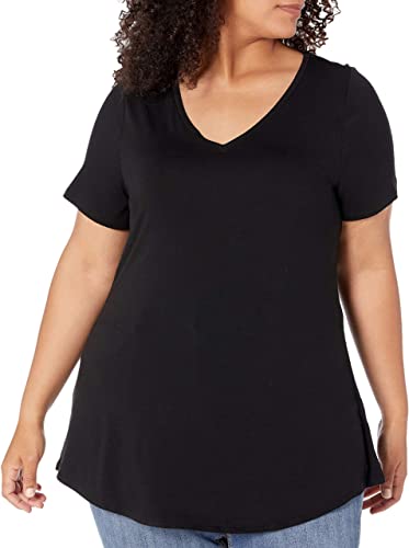 Amazon Essentials Women's Plus Size Short-Sleeve V-Neck Tunic