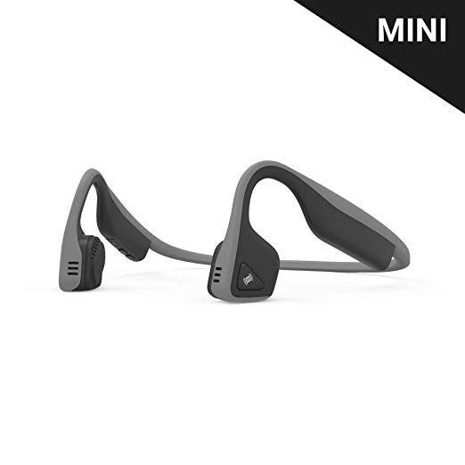 AfterShokz Trekz Titanium Mini Wireless Bone Conduction Bluetooth Headphones, Shorter Headband Size for Smaller Fit, Open-Ear Design, Slate Grey, AS600MSG