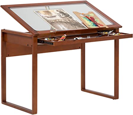 Studio Designs Ponderosa Glass Table, Wood, Brown, 107x71x76 cm