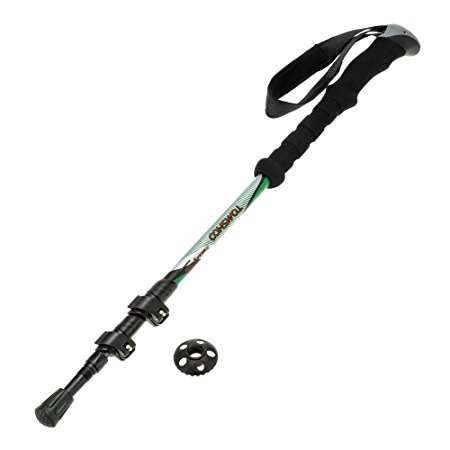 TOMSHOO Walking Stick Trekking Pole Carbon Fiber Lightweight Adjustable Telescopic Hiking Stick 3 Section