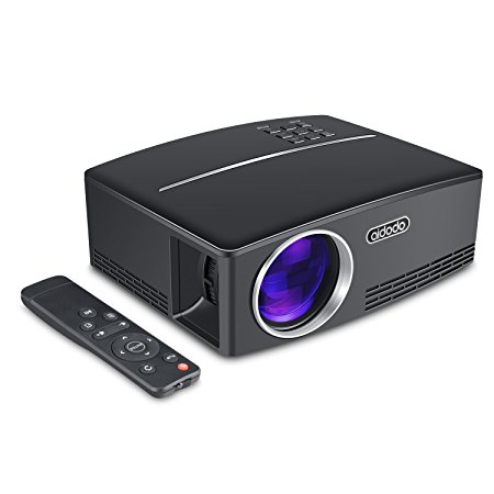 Video Projector 1800 Lumens,TOQIBO LCD Mini Projector, Home Theater Portable Projector Support 1080P HDMI USB SD Card VGA AV  PC Laptop Xbox and TV Box for Home Cinema Video Games