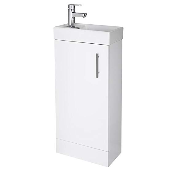 Premier NVX192 400 mm Minimalist Full Standing Unit and Basin - Gloss White (2-Piece)