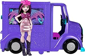 Monster High Draculaura Doll & Playset, Fangtastic Rockin’ Food Truck with Pullout Stage Transformation & 13  Food & Music Themed Accessories