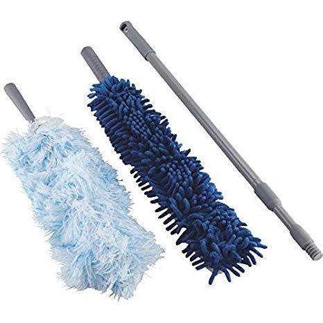 O-Cedar Dual-Action Microfiber Duster Set with Extendable Handle by O-Cedar