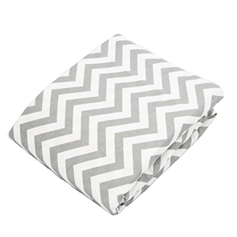 Kushies Baby Fitted Crib Sheet, Grey Chevron