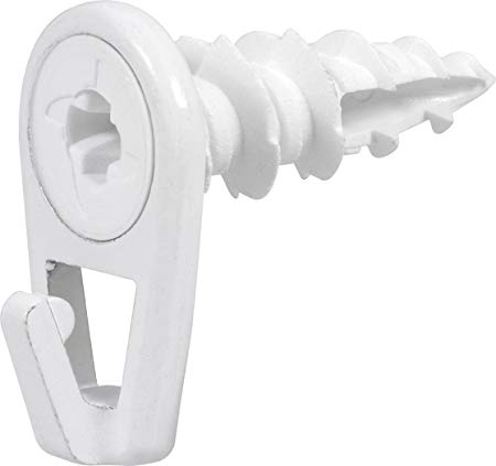 Hillman 122405 Large Self-Drilling White Wall Driller Picture Hangers 50lbs Package of 6