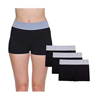 LastFor1 Women Boxer Sport Underwear Comfort Utral Soft Warm Mid Rise Nylon Boyshorts Panties Briefs Plus Size Shorts 3 Pack