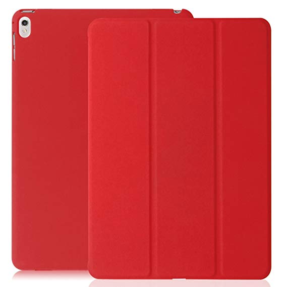 KHOMO iPad Pro 9.7 Inch Case (2016) - DUAL Red Super Slim Cover with Rubberized back and Smart Feature (Built-in magnet for sleep/wake feature) For Apple iPad Pro 9.7 Tablet