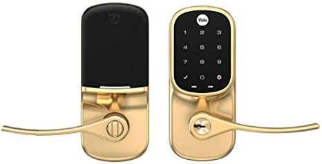 Yale Assure Lever - Smart Touchscreen Keypad Lever Lock with Z-Wave Plus - Works with Ring Alarm, Samsung SmartThings, Wink, ADT and More - Brass