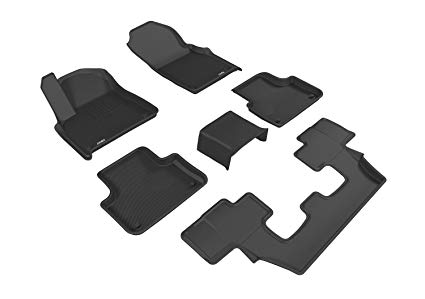 3D MAXpider Complete Set Custom Fit All-Weather Floor Mat for Select Audi Q7 Models - Kagu Rubber (Black)