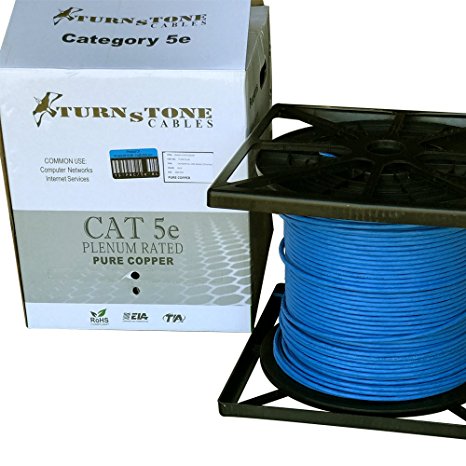 Cat5e Pure Copper Cmp Unshielded 350mhz 1000ft Ethernet Cable - Blue