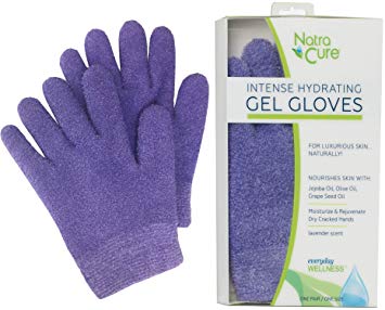 NatraCure Moisturizing Gel Gloves - (For dry hands, dry skin, dry cuticles, eczema) - Colors: Aqua or Lavender