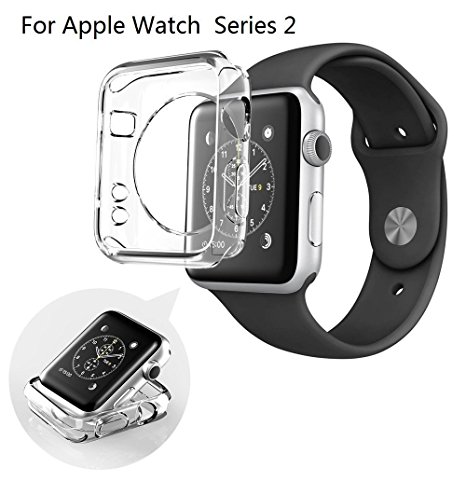 Apple watch Series 2 38MM Case, Monoy 2016 New Design Slim Clear TPU Case for iwatch Series 2 38MM Case (38MM Clear TPU Case)