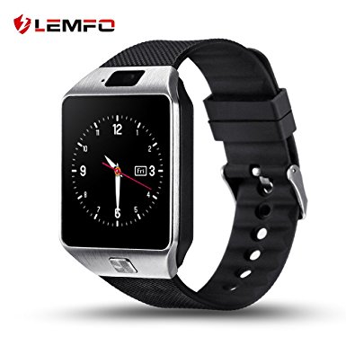 LEMFO IW09 Smart Watch Cell Phone Bluetooth WristWatch with Camera for Android (Silver)