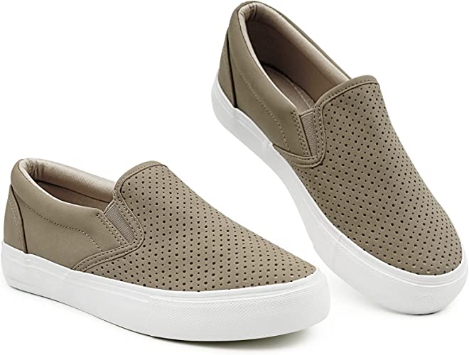 JENN ARDOR Slip On Shoes for Women Low Top Canvas Sneakers Flats Comfortable Walking Casual Shoes