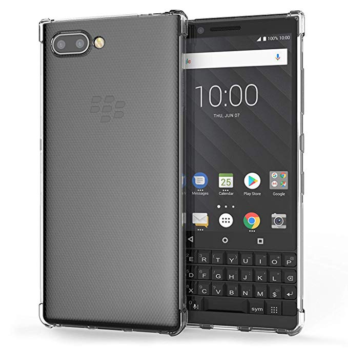 REALIKE Clear Ultimate Protection, Flexible Litchi Pattern Back Cover for BlackBerry Key 2-2018