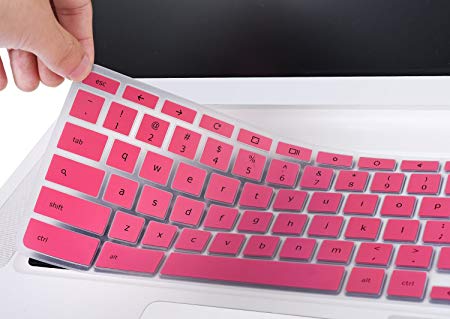CaseBuy Ultra Thin Silicone Keyboard Protector Skin Cover for Acer Chromebook 14 CB3-431 CP5-471 14-inch Chromebook US Version(Pink)