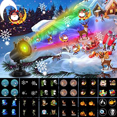 Christmas Projector Lights Outdoor, Ocean Wave LED Holiday Lights Projector Dynamically Changing Colorful Landscape Lights for Christmas Waterproof Outdoor Indoor Xmas Party Yard Garden Decorations