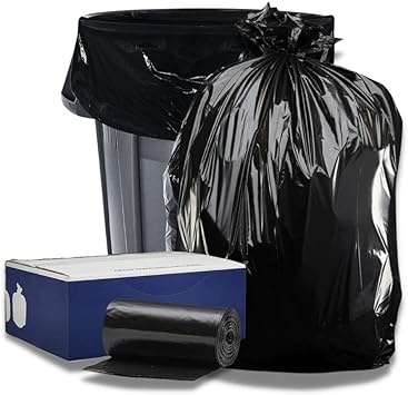 Plasticplace 56 Gallon Trash Bags │ 1.5 Mil │ Black Heavy Duty Garbage Can Liners │ 38” x 58” (50 Count)