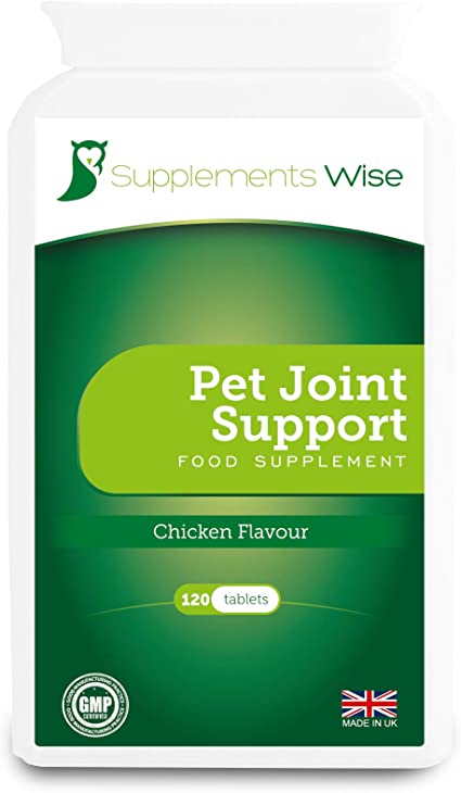 Supplements Wise Dog Joint Care Supplements - With Glucosamine and Chondroitin For Dogs - Powerful Pain Relief Anti Inflammatory Complex - Arthritis Mobility Support - 120 Chicken Flavour Tablets