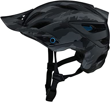 Troy Lee Designs A3 Adult Mountain Bike Helmet MIPS EPP EPS Premium Lightweight 16 Vents 3-Way Adjustable Detachable Visor All Mountain Enduro, Gravel, Trail, BMX, Off-Road MTB - Brushed Camo Blue