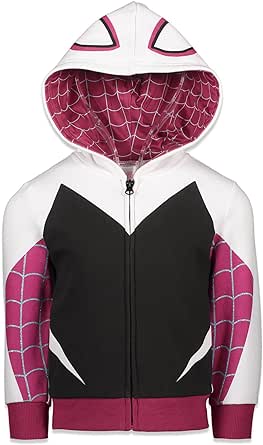 Marvel Spider-Man Spider-Gwen Ghost Spider Girls Fleece Zip Up Hoodie Toddler to Big Kid