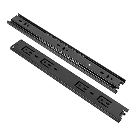 uxcell 13-inch Drawer Slides, 100lbs Capacity 42mm Width Ball Bearing Side Mount Black, 1 Pair