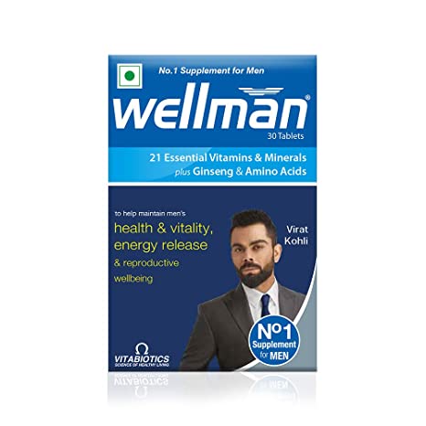 Wellman - Health Supplements (21 Essential Vitamins and Minerals, With Added Ginseng And Amino Acids) - 30 Tablets