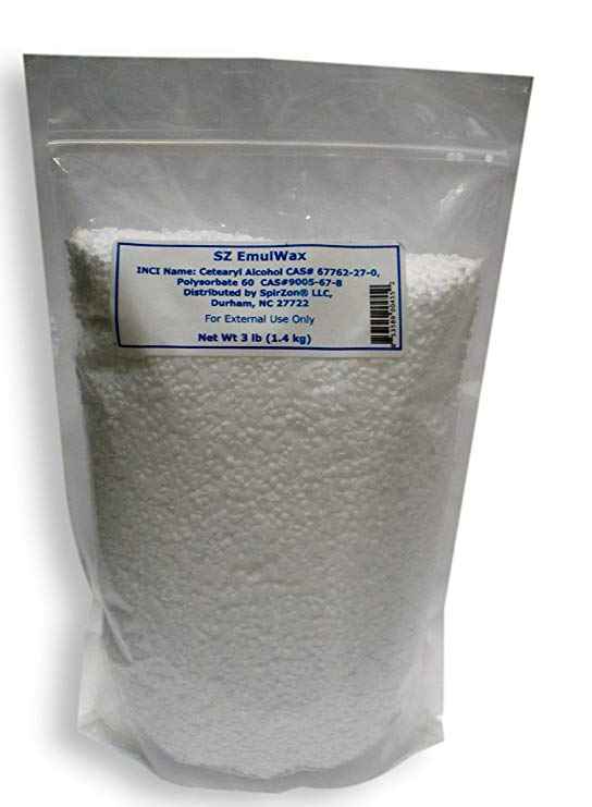 SZ Emulwax, 3 lb. Emulsifying Wax to use in Homemade Soap, Lotion, Creme, Body Butter and Sugar Scrub Recipes.