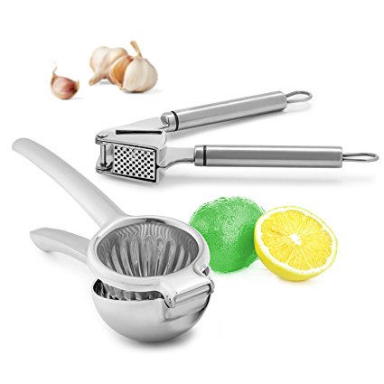 Chef's Star Premium Stainless Steel Bundle - Garlic / Ginger Press & Citrus Juice Press