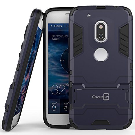 Moto G4 Play Case, CoverON® [Shadow Armor Series] Hard Slim Hybrid Kickstand Phone Cover Case for Motorola Moto G4 Play - Navy Grey (Will NOT fit G4 or G4 Plus)