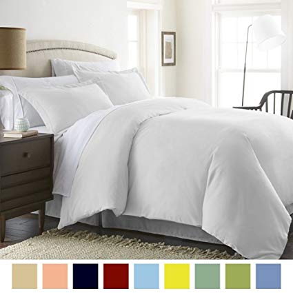 Bed Alter 1000 Thread Count Duvet Cover Set 3 Piece with Zipper & Corner Ties 100% Egyptian Cotton Hypoallergenic (1 Duvet Cover 2 Pillow Shams) (Queen/Full, White)