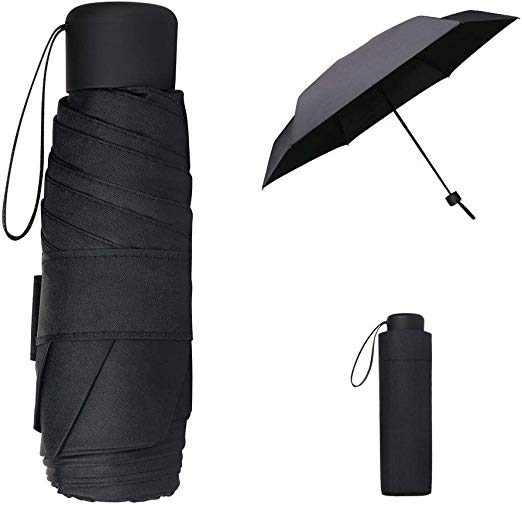 Vicloon Mini Umbrella, Pocket Umbrella, 6 Ribs Lightweight Compact Folding Umbrella Windproof Rain and Sun Umbrella with Reinforced Frame for Travel,School,Daily Life (Upgrade)