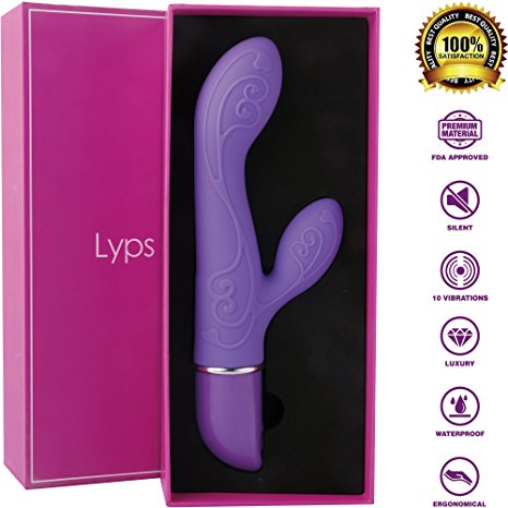 Lyps Holly - G Spot & Clitoris Vibrator With 10 Speed Frequency – FDA Approved Medical Grade Liquid Silicone – Non Smelling Adult Sex Toy – 100% Waterproof Dildo – Easy To Use Vibrator, Purple
