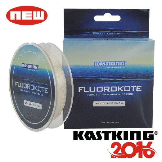 KastKing FluoroKote Fishing Line - 100 Fuorocarbon Masterial Coated - 300Yds274M Premium Spool - Upgrade from Mono and Perfect Substitute for Sole Fluorocarbon Line - 2015 ICAST Award Winning Brand 2016 New Release Sale