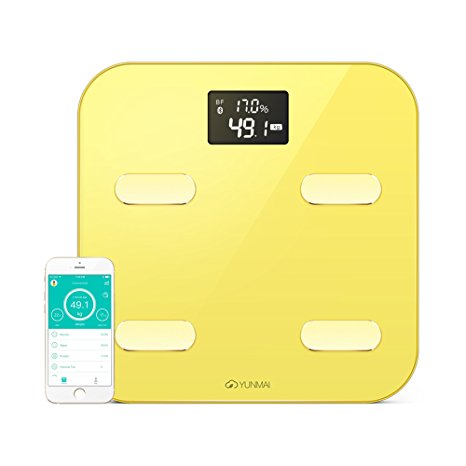 Yunmai Color Bathroom Weighing Scale Wireless Bluetooth Smart Body Fat Analyzer High Accuracy Android iOS APP