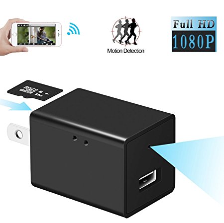 Sunnec Hidden Camera, HD 1080P WIFI IP Hidden Spy Camera USB Wall Charger Nanny Camera Adapter WiFi Motion Detection for Home Security Camera