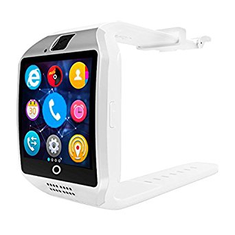 Smart Watch,SUNETLINK Bluetooth Smart Watch Unlocked Watch Cell Phone,SIM 2G GSM With Camera,SIM GSM, Support Sleep Monitor,Push Message,Anti lost etc (Q18-White)